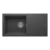 Spoelbak keuken Graniet Antraciet RealStone Troya 86x50cm Inclusief Aansluitstukken