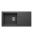 Spoelbak keuken Graniet Zwart RealStone Troya 86x50cm Inclusief Aansluitstukken