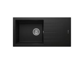 Spoelbak keuken Graniet Zwart RealStone Troya 86x50cm Inclusief Aansluitstukken