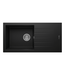 Spoelbak keuken Graniet Zwart RealStone Troya 86x50cm Inclusief Aansluitstukken