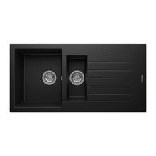 Spoelbak keuken Graniet Zwart RealStone Troya 100x50cm Inclusief Aansluitstukken