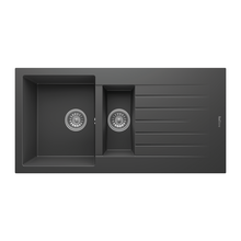Spoelbak keuken Graniet Antraciet RealStone Troya 100x50cm Inclusief Aansluitstukken