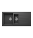 Spoelbak keuken Graniet Antraciet RealStone Troya 100x50cm Inclusief Aansluitstukken