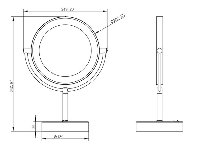 Make Up spiegel met licht Mat Zwart - 38.4145 Make Up spiegel met licht Mat Zwart - 38.4145