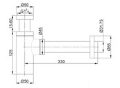 Sifon Wastafel Wiesbaden Unimatch Geborsteld Brons Koper 5/4" x 32 mm - 33.2426