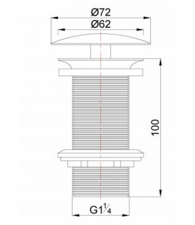 Afvoerplug Geborsteld Messing Wiesbaden Unimatch Clickwaste Verlengd 5/4" 10cm - 33.4475