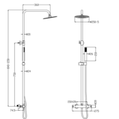 Opbouw Regendouche Xellanz Sen ECO Gunmetal thermostatische regendoucheset – 29.3849