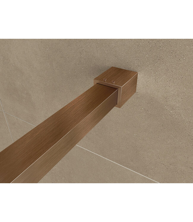 Douchewand 80cm Wiesbaden Less⎢Geborsteld Brons Koper⎢8mm Spiegel naar Rookglas - 20.3163