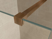 Douchewand 100cm Wiesbaden Less⎢Geborsteld Brons Koper⎢8mm Spiegel naar Rookglas - 20.3177