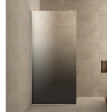 Douchewand 100cm Wiesbaden Less⎢Geborsteld Messing⎢8mm Spiegel naar Rookglas - 20.3175