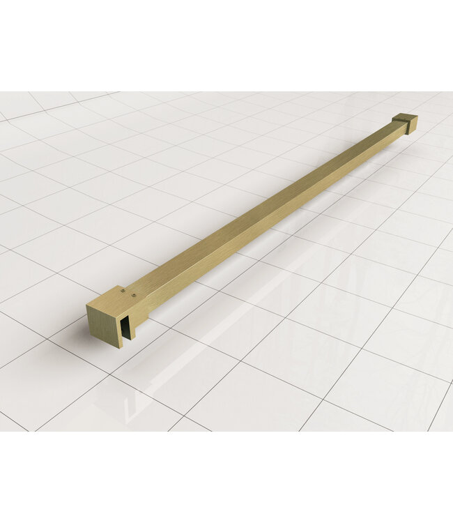 Douchewand 100cm Wiesbaden Less⎢Geborsteld Messing⎢8mm Spiegel naar Rookglas - 20.3175