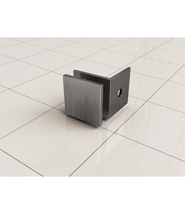 Wiesbaden Douchewand 80cm Wiesbaden Less⎢Gunmetal⎢8mm Spiegel naar Rookglas - 20.3162