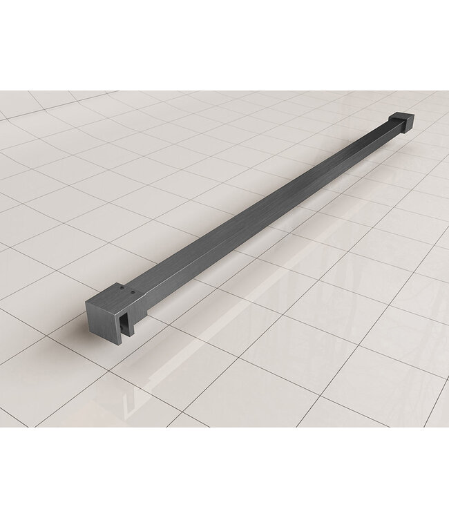 Douchewand 120cm Wiesbaden Less⎢Gunmetal⎢8mm Spiegel naar Rookglas - 20.3183
