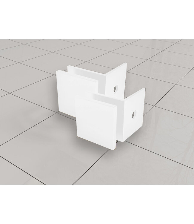 Douchewand 90cm Wiesbaden Less⎢Mat Wit⎢8mm Spiegel naar Rookglas - 20.3167