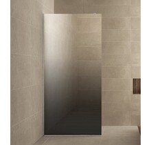 Douchewand 100cm Wiesbaden Less⎢Geborsteld Staal⎢8mm Spiegel naar Rookglas - 20.3172