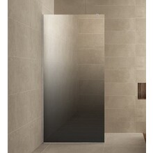 Douchewand 100cm Wiesbaden Less⎢Geborsteld Staal⎢8mm Spiegel naar Rookglas - 20.3172