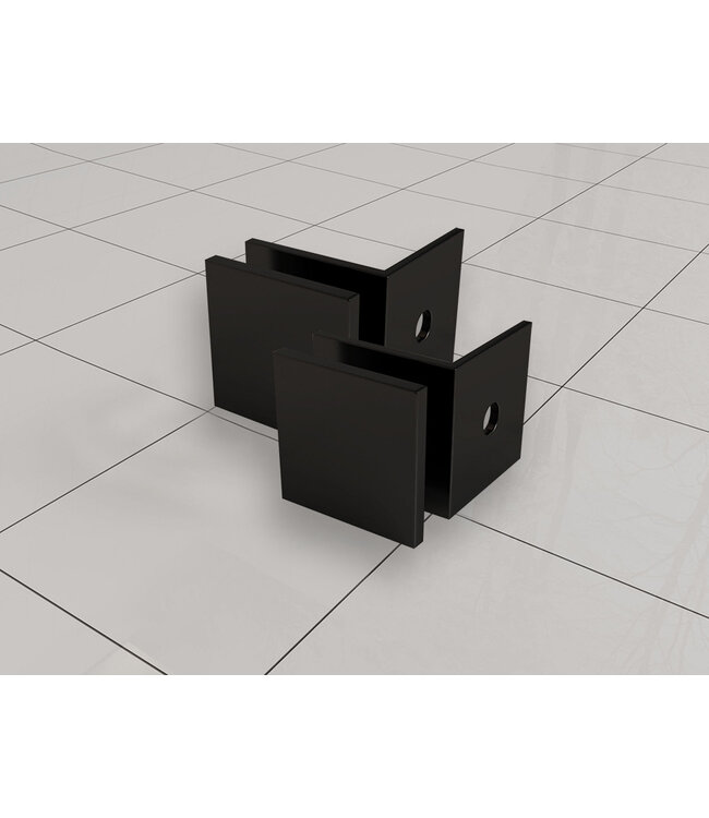 Douchewand 90cm Wiesbaden Less⎢Mat Zwart⎢8mm Spiegel naar Rookglas - 20.3166