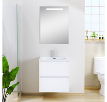 Sephia badmeubel compleet met LED spiegel 60 cm mat wit - 38.4313