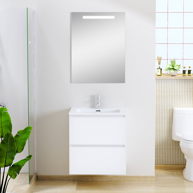 Sephia badmeubel compleet met LED spiegel 60 cm mat wit - 38.4313