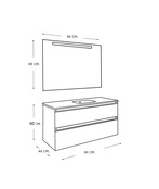 Sephia badmeubel compleet met LED spiegel 80 cm mat wit - 38.4300 Sephia badmeubel compleet met LED spiegel 80 cm mat wit - 38.4300