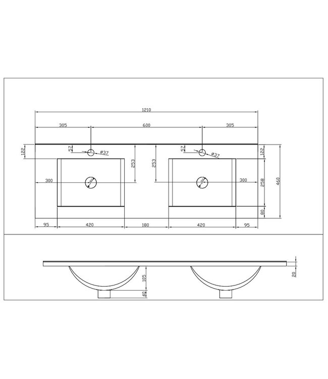 Sephia badmeubel compleet met LED spiegel 120 cm mat wit - 38.4310