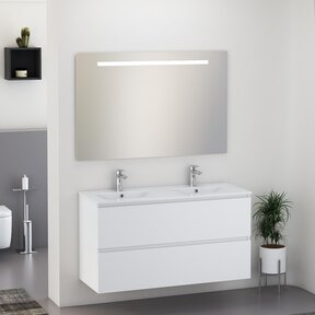 Sephia badmeubel compleet met LED spiegel 120 cm mat wit - 38.4310