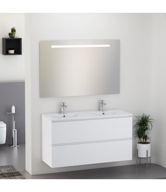 Wiesbaden Sephia badmeubel compleet met LED spiegel 120 cm mat wit - 38.4310