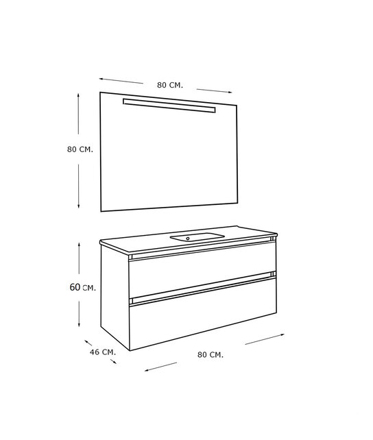 Sephia badmeubel compleet met LED spiegel 120 cm mat wit - 38.4310 Sephia badmeubel compleet met LED spiegel 120 cm mat wit - 38.4310