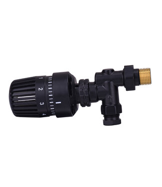 Wiesbaden Radiatorkraan Mat Zwart Axiaal Thermostatische radiatorventiel 1/2''x15mm