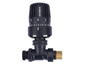 Radiatorkraan Mat Zwart Recht Thermostatische radiatorventiel 1/2''x15mm