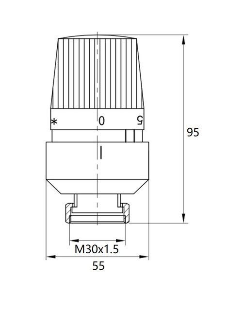 Radiatorkraan Mat Zwart Recht Thermostatische radiatorventiel 1/2''x15mm
