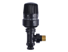 Radiatorkraan Mat Zwart Haaks Thermostatische radiatorventiel 1/2''x15mm
