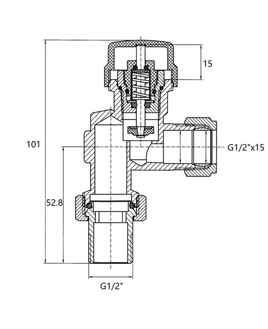 Radiatorkraan Wit Axiaal Thermostatische radiatorventiel 1/2''x15mm Radiatorkraan Wit Axiaal Thermostatische radiatorventiel 1/2''x15mm