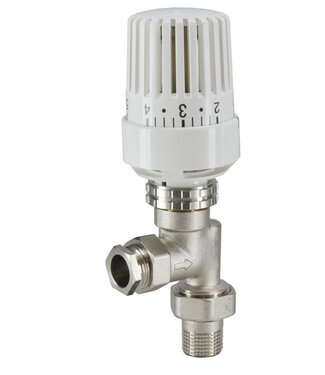 Wiesbaden Radiatorkraan Wit Axiaal Thermostatische radiatorventiel 1/2''x15mm