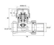 Radiatorkraan Wit Recht Thermostatische radiatorventiel 1/2''x15mm