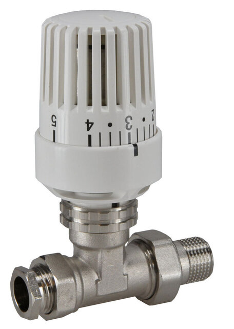 Radiatorkraan Wit Recht Thermostatische radiatorventiel 1/2''x15mm