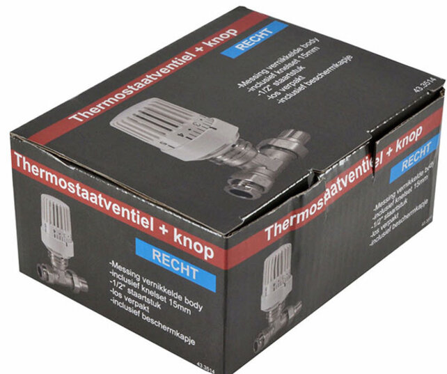 Radiatorkraan Wit Recht Thermostatische radiatorventiel 1/2''x15mm