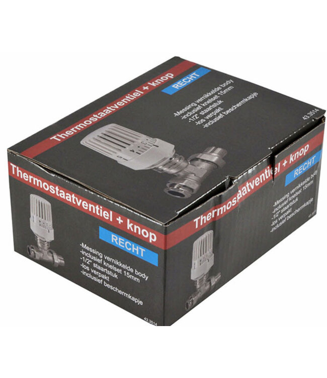 Wiesbaden Radiatorkraan Wit Recht Thermostatische radiatorventiel 1/2''x15mm