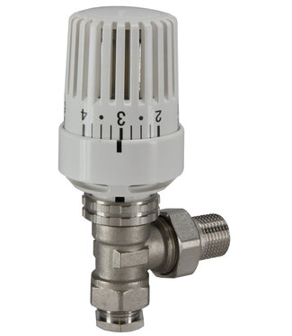 Wiesbaden Radiatorkraan Wit Haaks Thermostatische radiatorventiel 1/2''x15mm