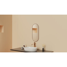 Spiegel Ovaal Renk met lijst geborsteld brons koper 30 x 70 cm - 38.3721