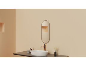 Spiegel Ovaal Renk met lijst geborsteld brons koper 30 x 70 cm - 38.3721