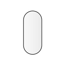 Spiegel Ovaal Renk met lijst Mat Zwart 30 x 70 cm - 38.3719