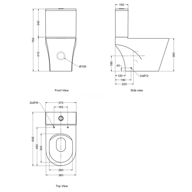 Staand toilet LUCIUS met geintegreerde bidetkraan - Randloos - OA&PK Staand toilet LUCIUS met geintegreerde bidetkraan - Randloos - OA&PK