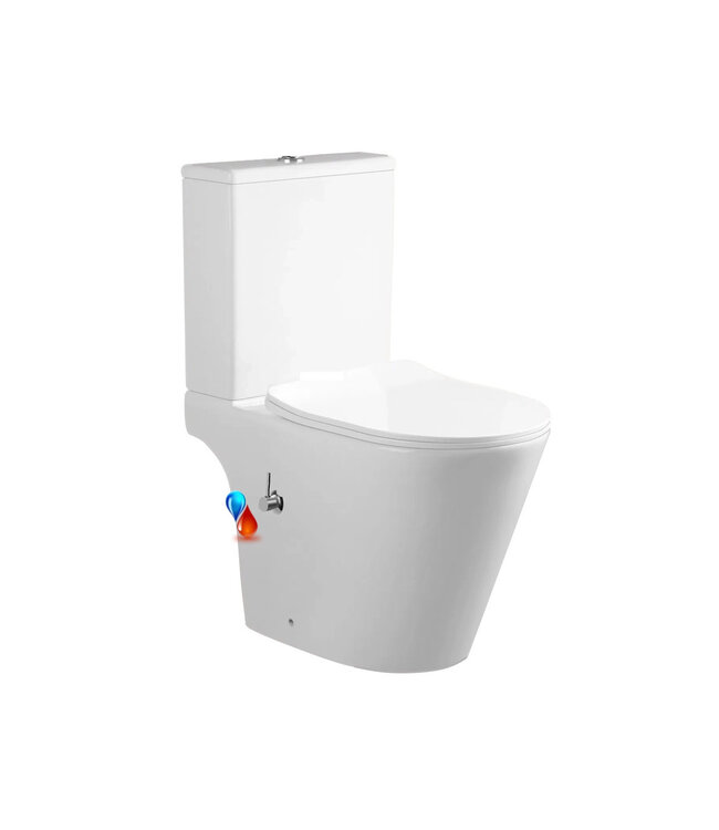 Staand toilet LUCIUS met geintegreerde bidetkraan - Randloos - OA&PK