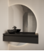 Badkamerspiegel Calypso Halve Maan Links 120 cm met Dimbaar LED verlichting en verwarming