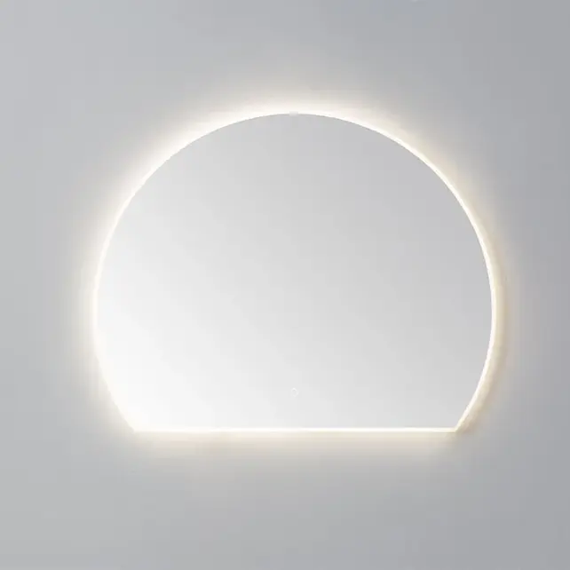 Spiegel Halve Maan Horizon 120cm - met dimbaar ledverlichting - Touch bediening Spiegelverwarming (Optioneel) Spiegel Halve Maan Horizon 120cm - met dimbaar ledverlichting - Touch bediening Spiegelverwarming (Optioneel)