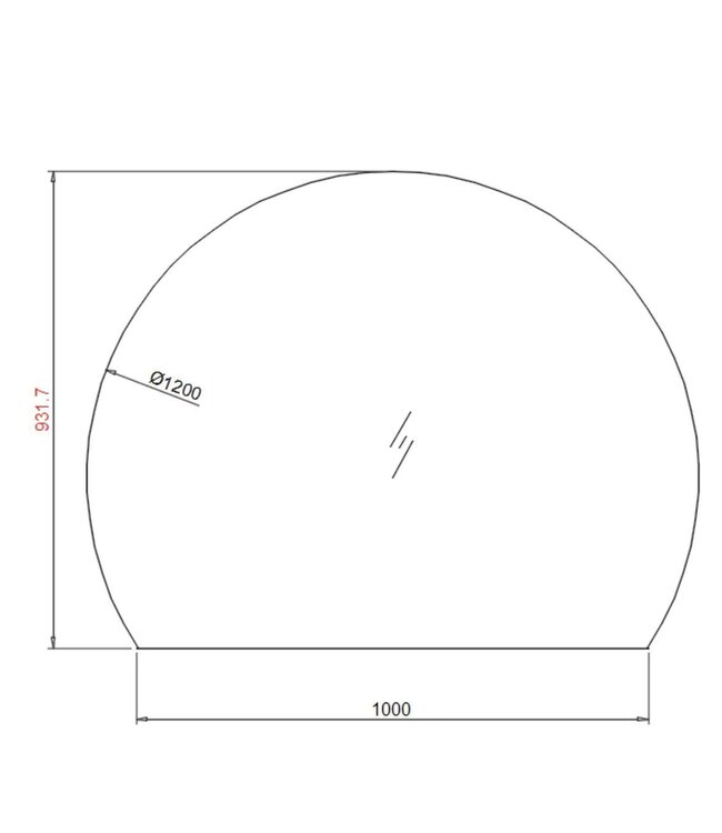 Spiegel Halve Maan Horizon 120cm - met dimbaar ledverlichting - Touch bediening Spiegelverwarming (Optioneel)