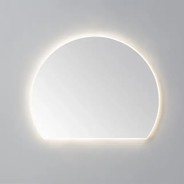Spiegel Halve Maan Horizon 140cm - met dimbaar ledverlichting - Touch bediening Spiegelverwarming (Optioneel)
