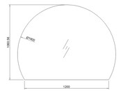 Spiegel Halve Maan Horizon 140cm - met dimbaar ledverlichting - Touch bediening Spiegelverwarming (Optioneel)