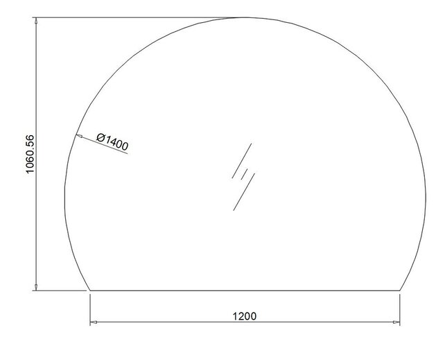 Spiegel Halve Maan Horizon 140cm - met dimbaar ledverlichting - Touch bediening Spiegelverwarming (Optioneel)